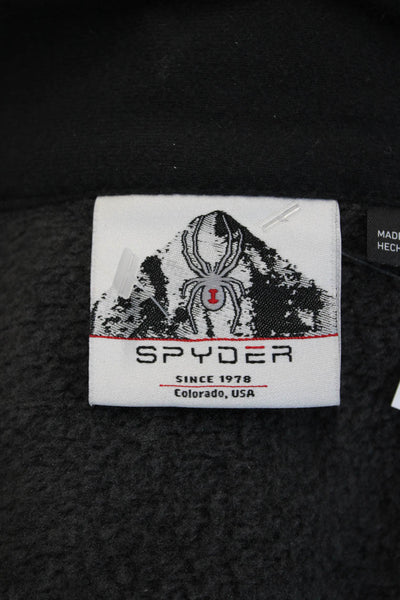 Spyder Mens Windbreaker Black Zip Mock Neck Long Sleeve Polyester Size XL