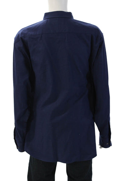 Charles Tyrwhitt Mens Cotton Collar Long Sleeve Button Down Shirt Blue Size XXL
