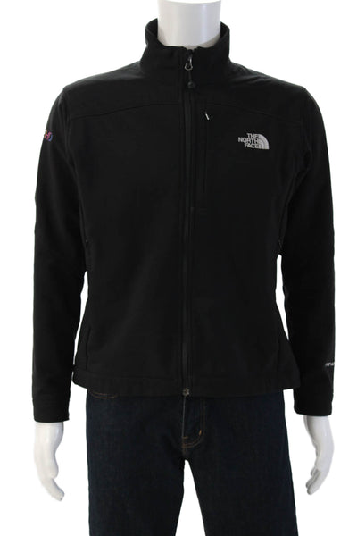 The North Face® Mens Windbreaker Jacket Black High Neck Zip Polyester Size M