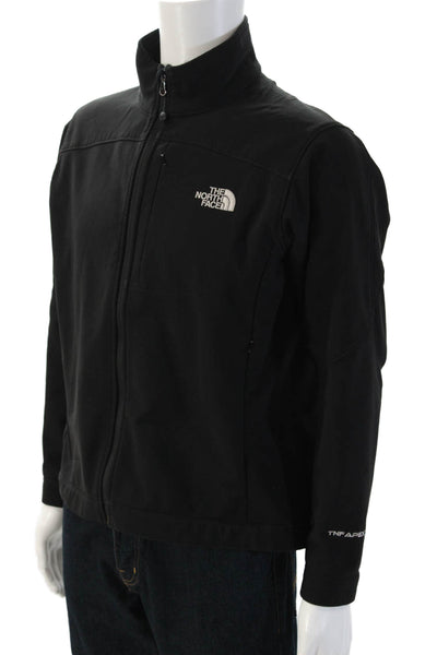 The North Face® Mens Windbreaker Jacket Black High Neck Zip Polyester Size M