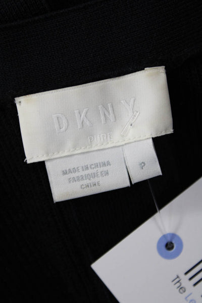 DKNY Unisex Cardigan Black Merino Wool V Neck Button Long Sleeve Size S
