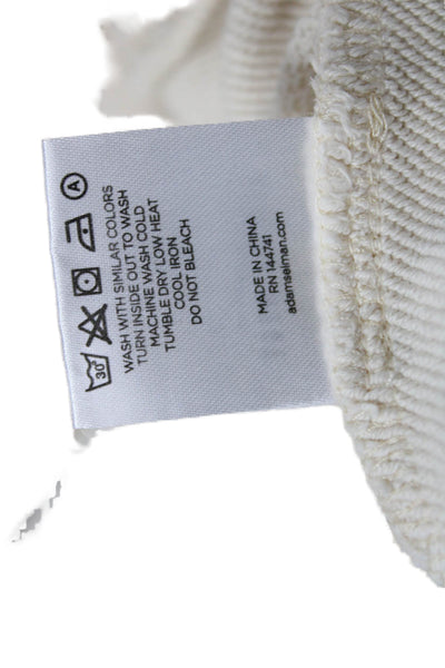 Adam Selman Unisex Full-zip Hoodie Beige Drawstring Cotton Polyester Size L