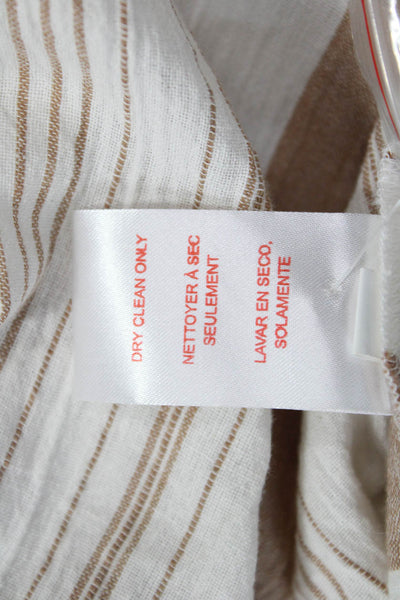Red Carter Women Maxi Sundress Beige Striped Cotton Buckle Midi Size XS