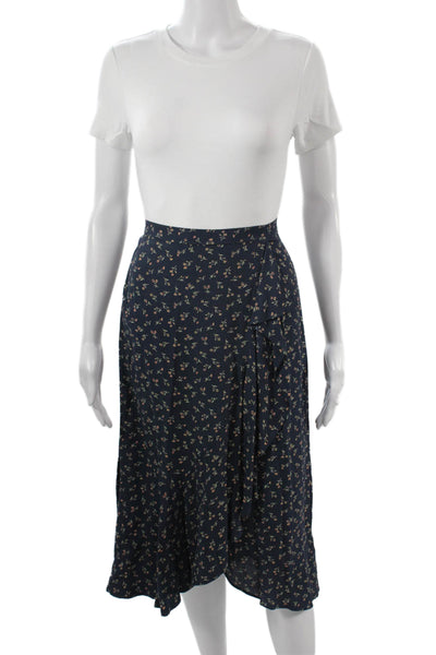 Madewell Women A-Line Wrap Floral Knee Length Viscose Skirt Size 0