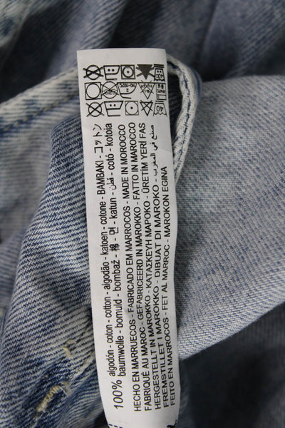Zara Women Overall Light Blue Cotton Round Neck Sleeveless Size XS