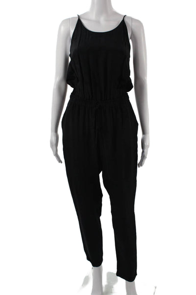 Rory Beca Women Jumpsuit Sleeveless Black Silk Round Neck Size S