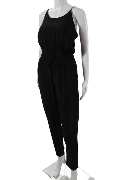 Rory Beca Women Jumpsuit Sleeveless Black Silk Round Neck Size S