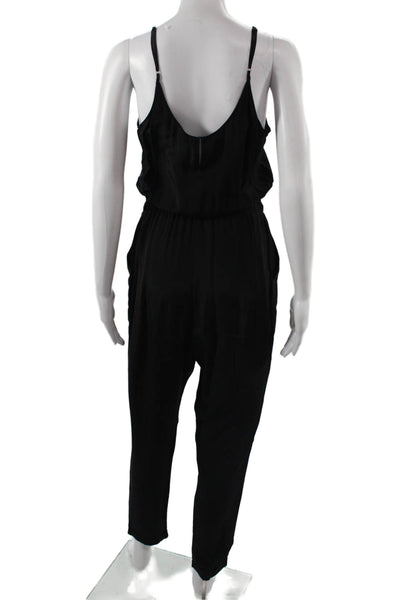 Rory Beca Women Jumpsuit Sleeveless Black Silk Round Neck Size S