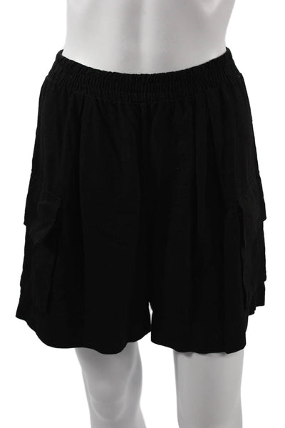Stateside Women Jumpsuit Sleeveless V Neck Black Linen Rayon Size XS
