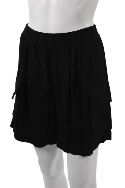 Stateside Women Jumpsuit Sleeveless V Neck Black Linen Rayon Size XS
