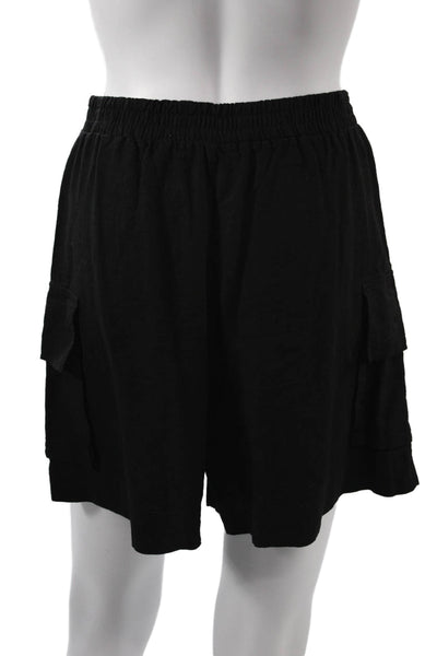 Stateside Women Jumpsuit Sleeveless V Neck Black Linen Rayon Size XS