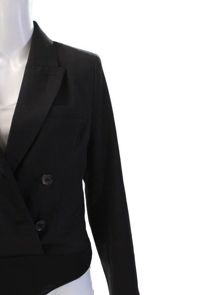 Zara Unisex Black Polyester Collared Long Sleeve Blazer Size M