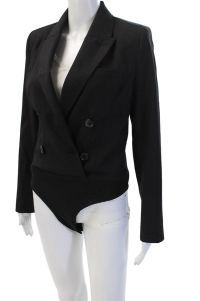 Zara Unisex Black Polyester Collared Long Sleeve Blazer Size M