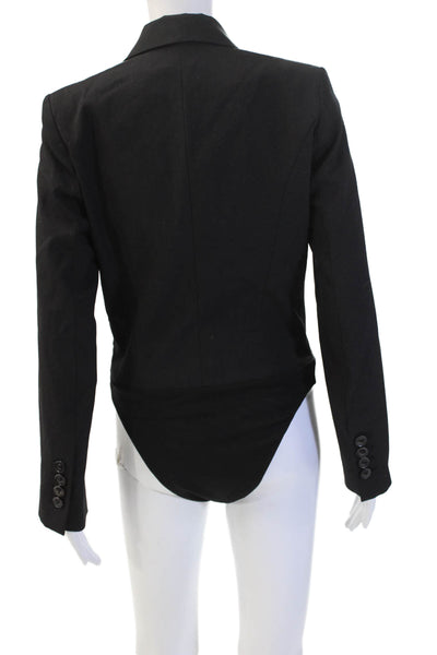 Zara Unisex Black Polyester Collared Long Sleeve Blazer Size M
