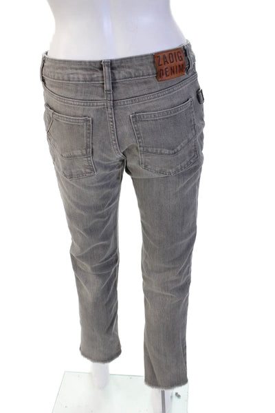 Zadig & Voltaire Womens Cropped Ankle Jeans Gray Mid Rise Size 27