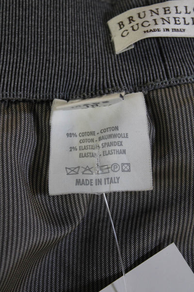 Brunello Cucinelli Womens A-Line Mini Skirt Gray Cotton Size 6