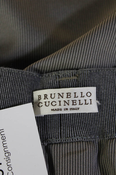 Brunello Cucinelli Womens A-Line Mini Skirt Gray Cotton Size 6