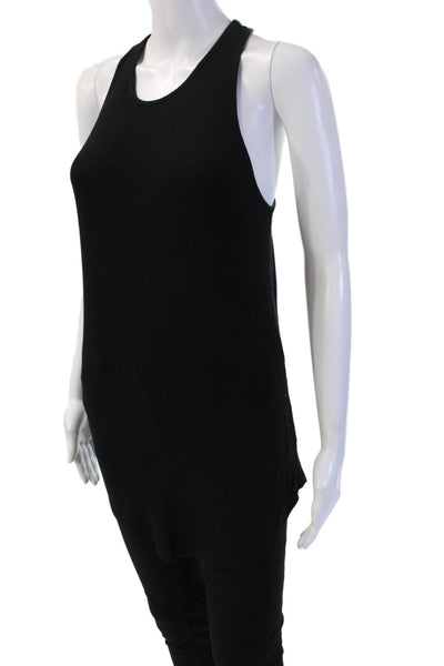 Sen Womens Black Sleeveless Basic Tunic Round Neck Polyester Size 2