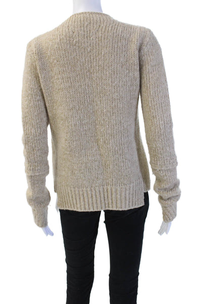 Zadig & Voltaire Deluxe Unisex Pullover Beige Alpaca Blend Size S