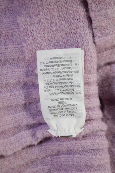Point Sur Unisex Purple Mock Neck Pullover Sweater Size S