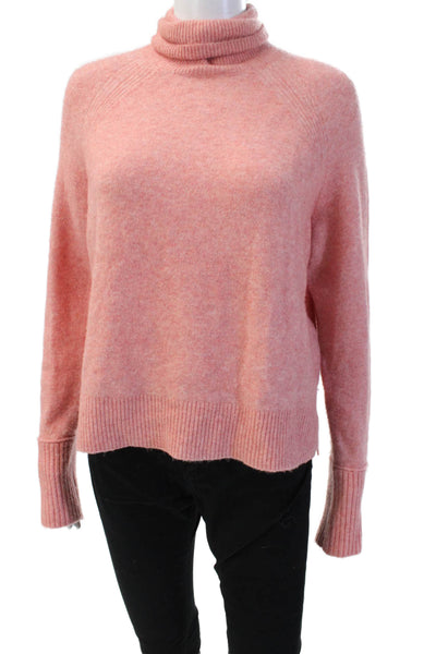 J Crew Unisex Pullover Turtleneck Pink Merino Alpaca Size S