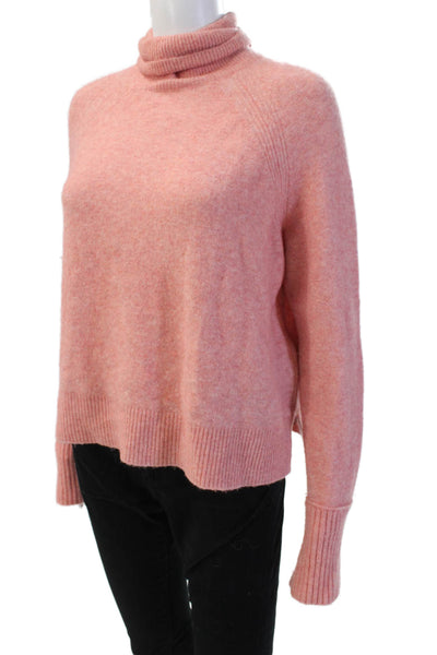 J Crew Unisex Pullover Turtleneck Pink Merino Alpaca Size S