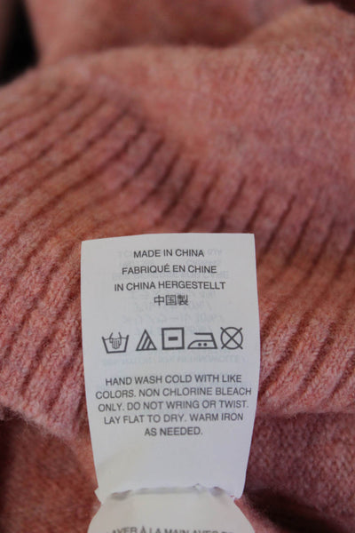 J Crew Unisex Pullover Turtleneck Pink Merino Alpaca Size S