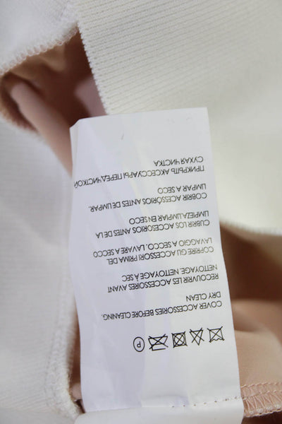 Club Monaco Women Henley Sweatshirt Beige Zip Crew Neck Long Sleeve Size S