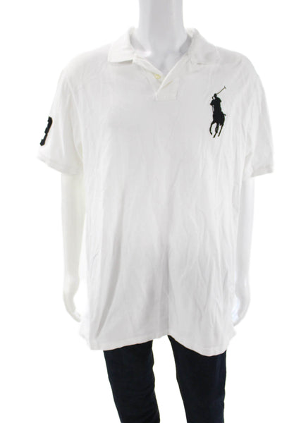 Polo Ralph Lauren Mens White Collared Short Sleeve Polo 100% Cotton Size 2XL