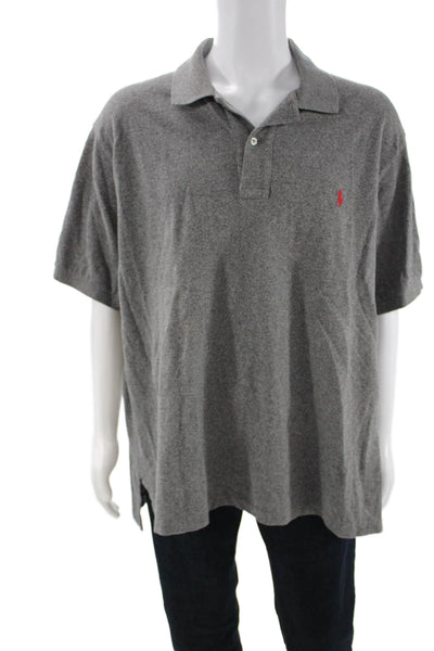 Polo Ralph Lauren Mens Polo Shirt Gray Cotton Short Sleeve Collared Size 2X