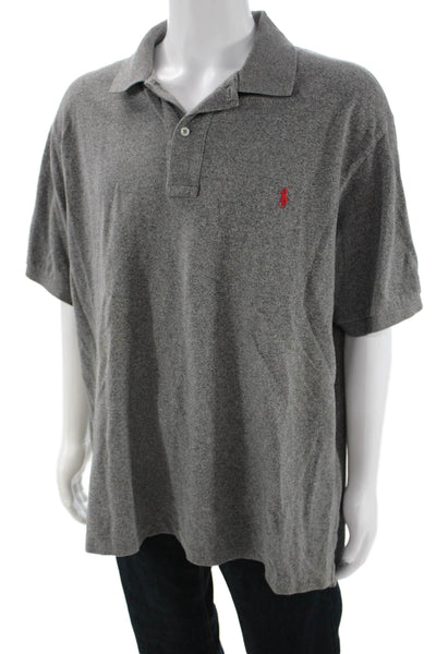Polo Ralph Lauren Mens Polo Shirt Gray Cotton Short Sleeve Collared Size 2X