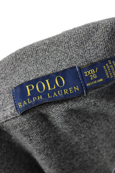 Polo Ralph Lauren Mens Polo Shirt Gray Cotton Short Sleeve Collared Size 2X
