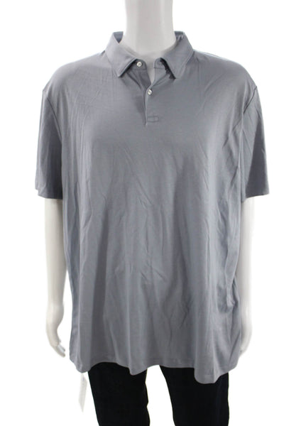 Charles Tyrwhitt Mens Button-Down Polo Gray Short Sleeve Cotton Size 2XL