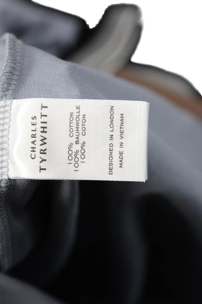 Charles Tyrwhitt Mens Button-Down Polo Gray Short Sleeve Cotton Size 2XL