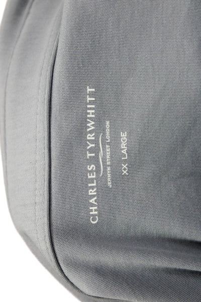 Charles Tyrwhitt Mens Button-Down Polo Gray Short Sleeve Cotton Size 2XL