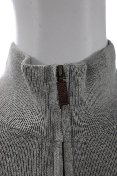 Polo Ralph Lauren Mens Gray Pima Cotton Zip Mock Neck Pullover Size 2XL