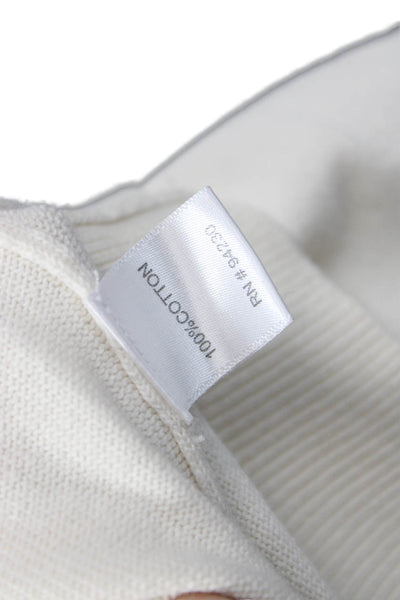Paul Fredrick Mens White Cotton Mock Neck Full Zip Sweater Long Sleeve Size 2XL