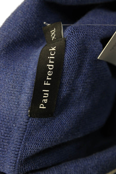 Paul Fredrick Mens Striped Cotton Collared Full Zip Cardigan Size 2XL
