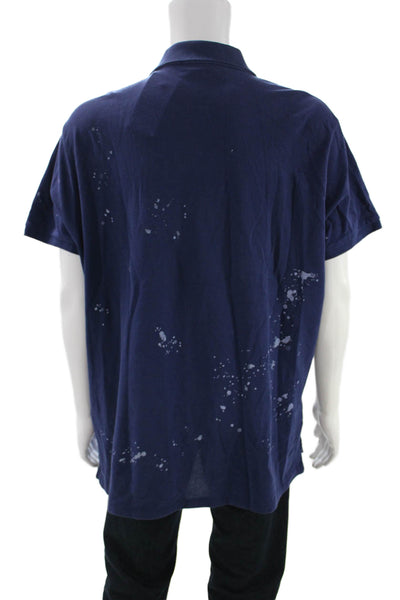 Polo Ralph Lauren Mens Dark Blue Collared Short Sleeve Button Polo Size 2XL