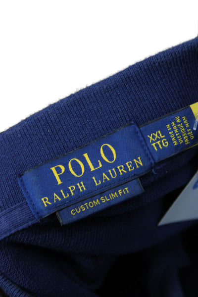 Polo Ralph Lauren Mens Dark Blue Collared Short Sleeve Button Polo Size 2XL
