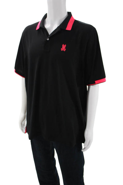 Psycho Bunny Mens Black Collared Short Sleeve Polo Big & Tall Size 8