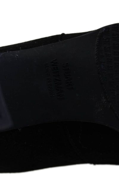 Stuart Weitzman Womens Slip On Block Heel Over The Knee Boots Black Suede 7.5