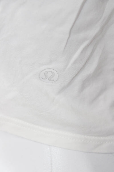 Lululemon Womens Cropped Tank White Crew Neck Sleeveless Size S
