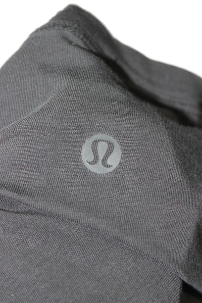 Lululemon Women Cropped Black T Shirt Short Sleeve Crew Neck Grunge Size S