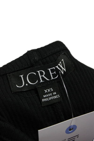 J Crew Womens Basic Sleeveless Tank Black Round Neck Cotton Modal Size 2XS