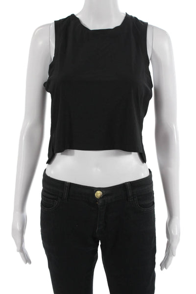 Lululemon Women Cropped Tank Black Crew Neck Sleeveless Size S