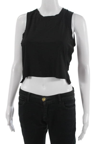 Lululemon Women Cropped Tank Black Crew Neck Sleeveless Size S