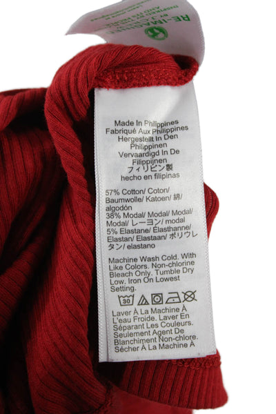 J Crew Women Basic Red Cotton Tank High Neck Sleeveless 90s Spring Size 2XS