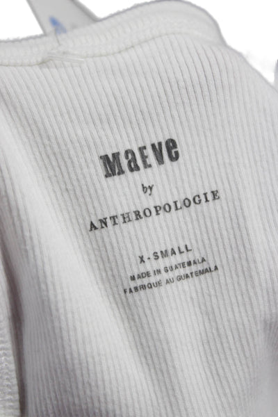 Maeve Anthropologie Womens Cropped Tank White Cotton Stretch Size XS