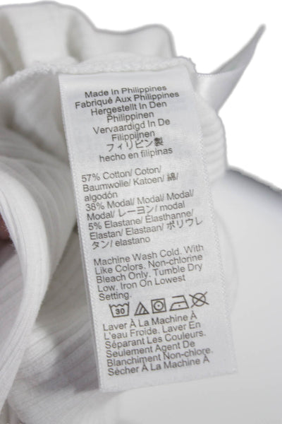 J Crew Women Basic Tank White Crew Neck Cotton Modal Stretch Size 2XS